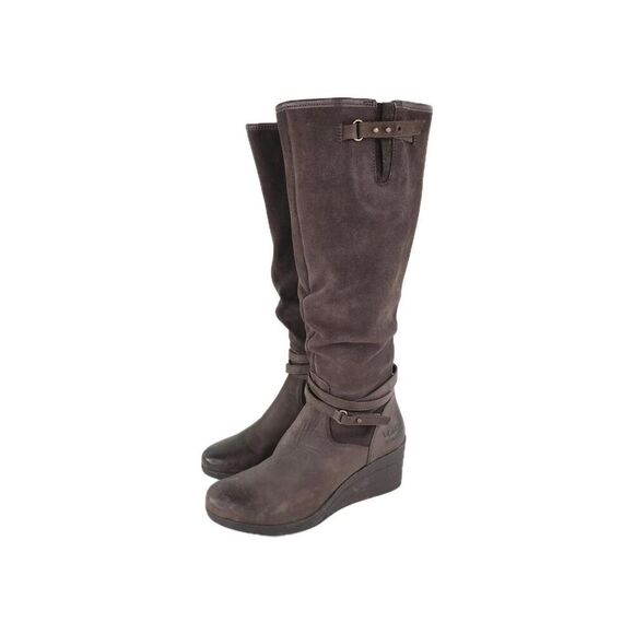 UGG Australia Lesley Brown Waterproof Boot US 8 Suede Wedge Knee High Boots - Picture 1 of 13